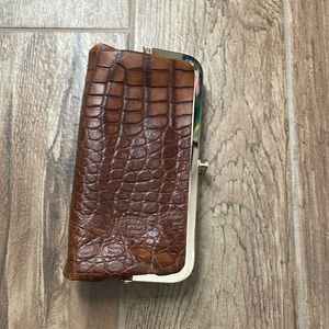G.I.L.I. Brown Genuine Crocodile Leather women’s clutch / wallet brand new!